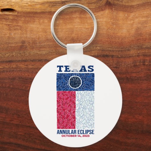 Texas Annular Eclipse Round Schlüsselanhänger (Vorderseite)