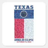 Texas Annular Eclipse Square Sticker (Vorderseite)