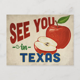Texas Apple - Vintage Reise Postkarte