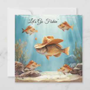 Texas Aquarium Cowboy-Fisch-Party-Einladung Einladung