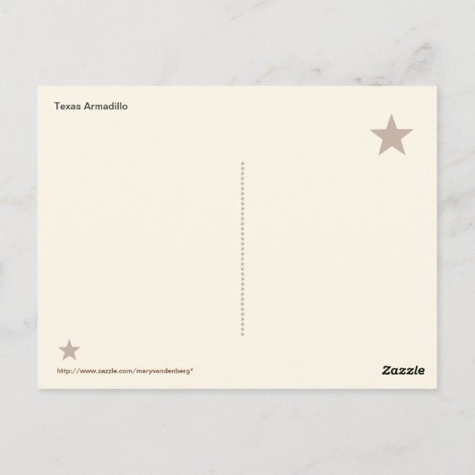 Texas Armadillo Postkarte Nr. 3 (Rückseite)