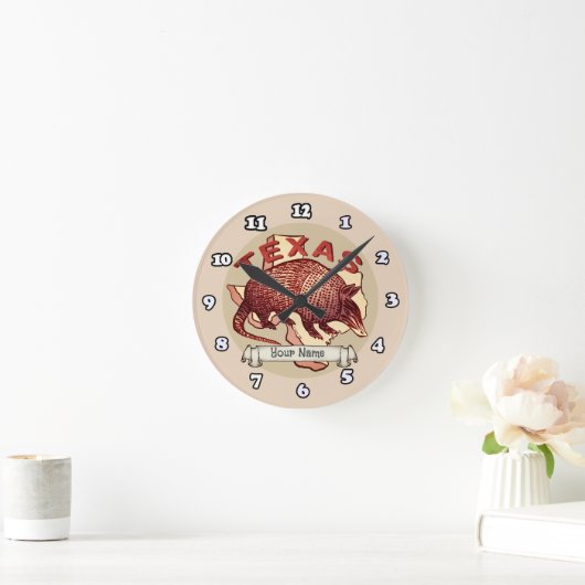 Texas armadillo runde wanduhr (Zuhause)