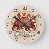 Texas armadillo runde wanduhr (Vorderseite)