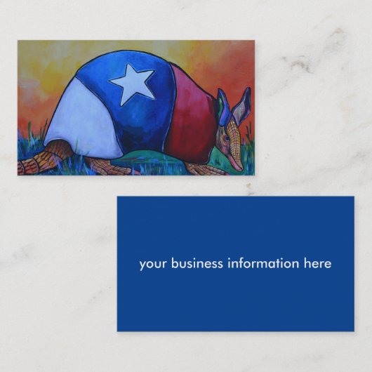 Texas Armadillo Visitenkarte (Vorne/Hinten)