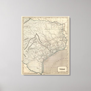 Texas Atlas Karte Leinwanddruck