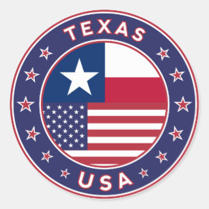 Texas Aufkleber, Handy, Totbeutel Runder Aufkleber