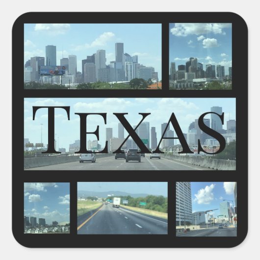 Texas-Aufkleber Quadratischer Aufkleber (Vorderseite)