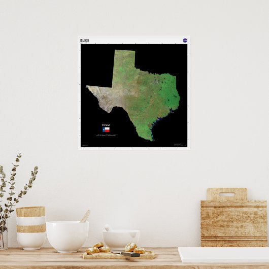 Texas aus dem Weltraum Poster (Küche)