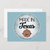 Texas Baby Funny Blue American Black Baby Postkarte (Vorne/Hinten)