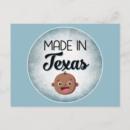 Texas Baby Funny Blue American Black Baby Postkarte (Vorderseite)