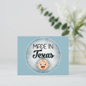 Texas Baby Funny Blue New Boy Postcard Postkarte (Stehend Vorderseite)