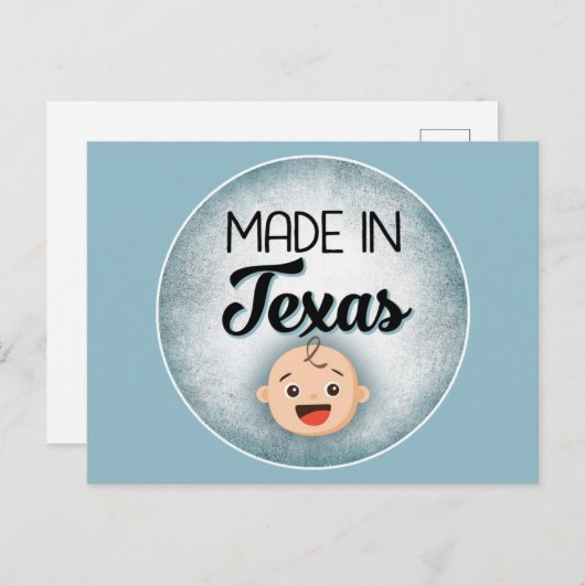 Texas Baby Funny Blue New Boy Postcard Postkarte