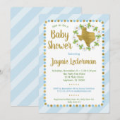 Texas Baby Shower Einladung Blue Gold Boys (Vorne/Hinten)