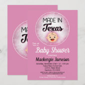 Texas Baby Shower Funny Pink Girls Einladung (Vorne/Hinten)