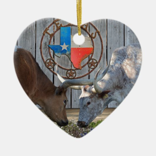 Texas Barn Art Keramik Ornament (Vorne)