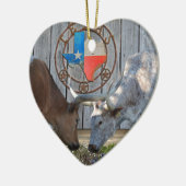 Texas Barn Art Keramik Ornament (Links)