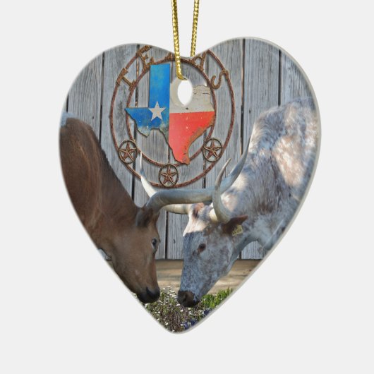 Texas Barn Art Keramik Ornament (Links)