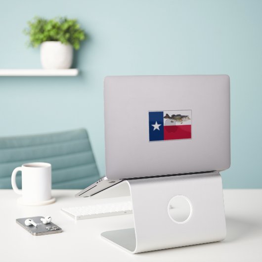 Texas Bass Flag Aufkleber (Laptop auf Schreibtisch)
