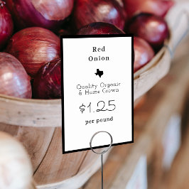 Texas Bauern vermarkten Food Name Card Tischnummer