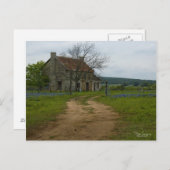 Texas Bauernhaus mit Bluebonnets Postkarte (Vorne/Hinten)