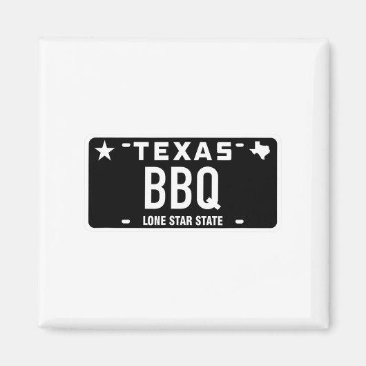 Texas BBQ Nummernschild Essen Fleisch Tx Austin Ge Magnet (Vorne)