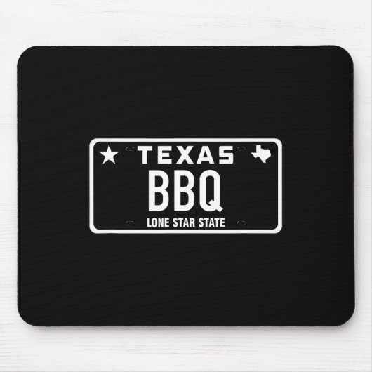 Texas BBQ Nummernschild Essen Fleisch Tx Austin Ge Mousepad (Vorne)