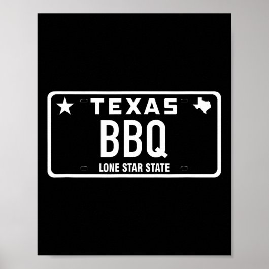 Texas Bbq Nummernschild Essen Fleisch Tx Austin Ge Poster (Vorne)