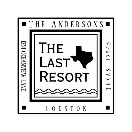 Texas Beach Hütte Rücksendeadresse Square Permastempel (Design)