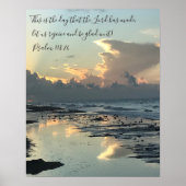 Texas Beach Sunrise, Scripture Verse, Psalm 118:24 Poster (Vorne)