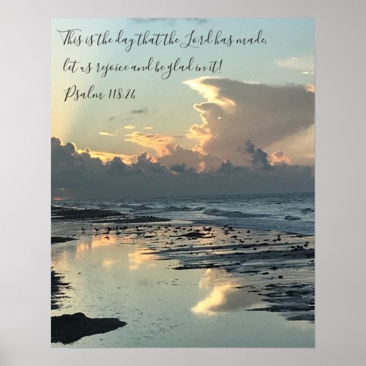 Texas Beach Sunrise, Scripture Verse, Psalm 118:24 Poster (Vorne)