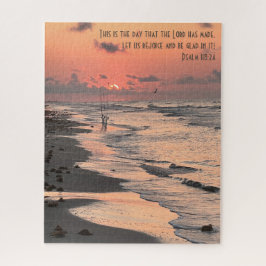Texas Beach Sunrise, Verse aus Psalm 118:24 Puzzle