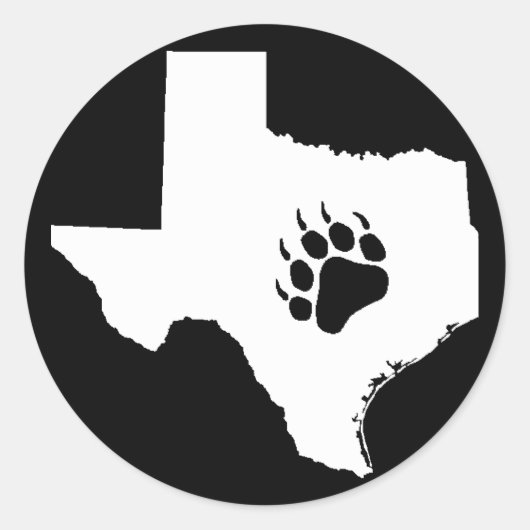 Texas Bear Paw Runder Aufkleber (Vorderseite)