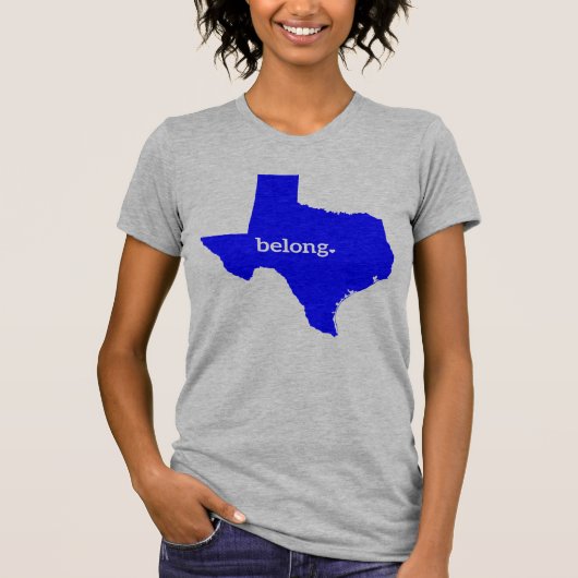 Texas Belong Staat Map T-Shirt (Vorderseite)