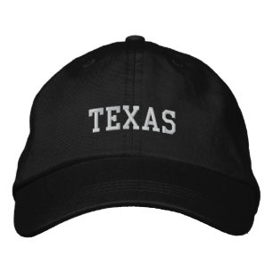 Texas bestickte anpassbare Cap Black Baseballkappe