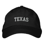 Texas bestickte anpassbare Cap Black Bestickte Baseballkappe (Vorderseite)
