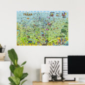 Texas BIG Fun Map Poster (Heimbüro)