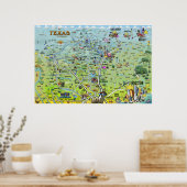 Texas BIG Fun Map Poster (Küche)
