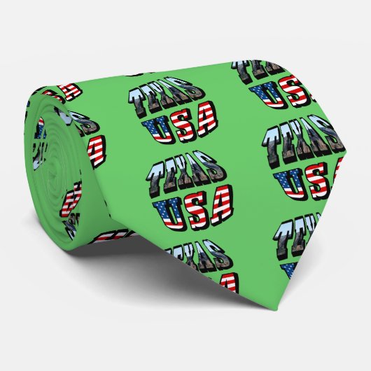 Texas Bild und Flag Text Krawatte (Gerollt)
