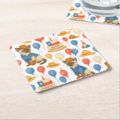 Texas Birthday Themed for Cat Lovers  Rechteckiger Pappuntersetzer (angewinkelt)