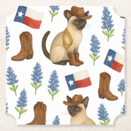 Texas Birthday Themed for Cat Lovers  Untersetzer