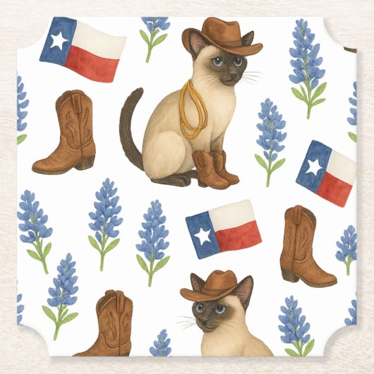Texas Birthday Themed for Cat Lovers  Untersetzer (Vorderseite)
