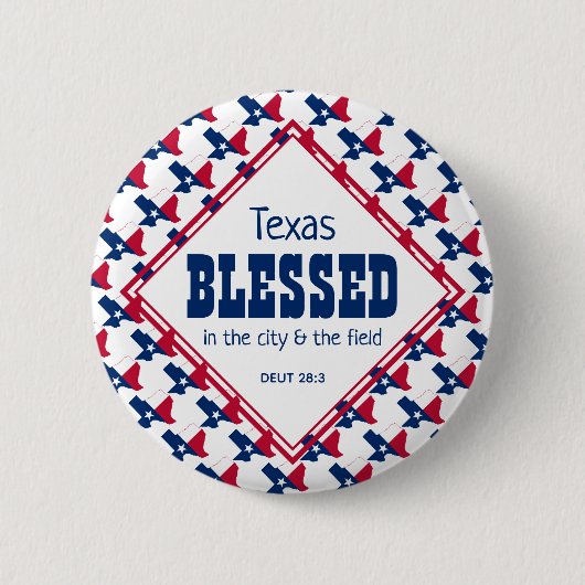 TEXAS BLESSED City Field Deuteronomy Christlich Button (Vorderseite)