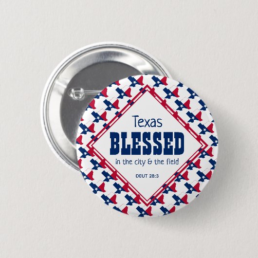 TEXAS BLESSED City Field Deuteronomy Christlich Button (Vorne & Hinten)