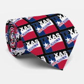 Texas-Blockierung mit Text und Flag Krawatte (Gerollt)