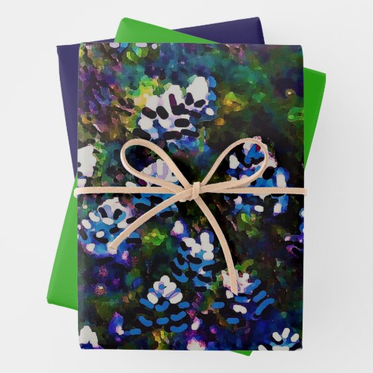 Texas Blue Bonnet Blitz Design Geschenkpapier Set (Beispiel)