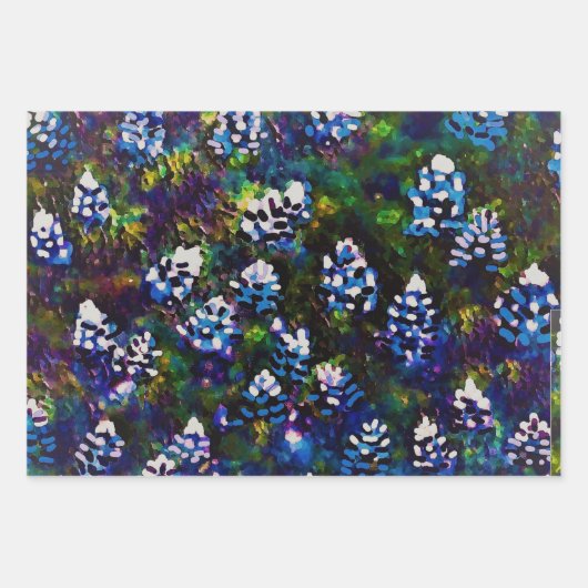 Texas Blue Bonnet Blitz Design Geschenkpapier Set (Vorderseite)