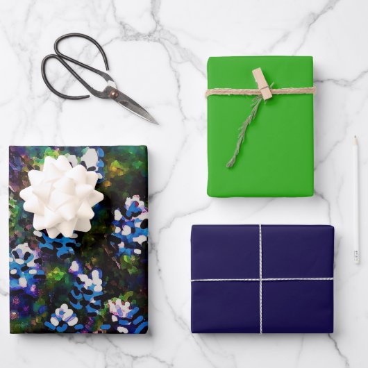 Texas Blue Bonnet Blitz Design Geschenkpapier Set (Vorderseite)