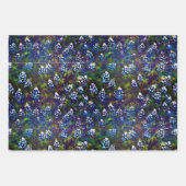 Texas Blue Bonnet Blitz Design Navy Blue/Green Geschenkpapier Set (Vorderseite)