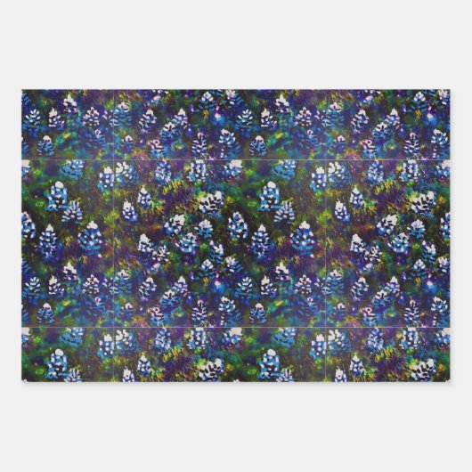 Texas Blue Bonnet Blitz Design-Sky Blue Green Geschenkpapier Set (Vorderseite)