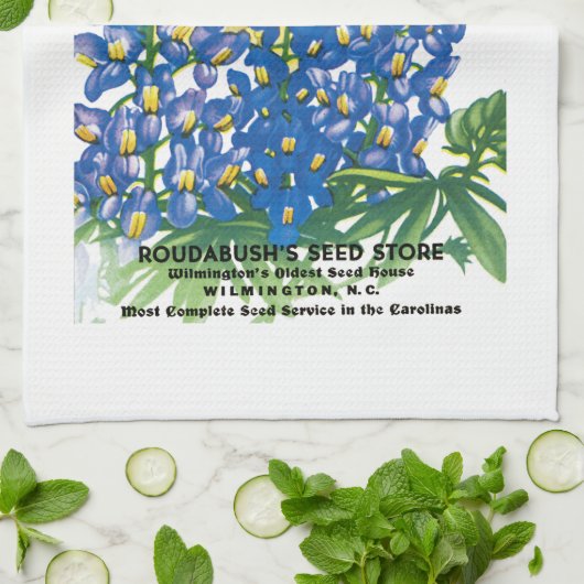 Texas Blue-Bonnet-Saatgutverpackung Geschirrtuch (Gefaltet)